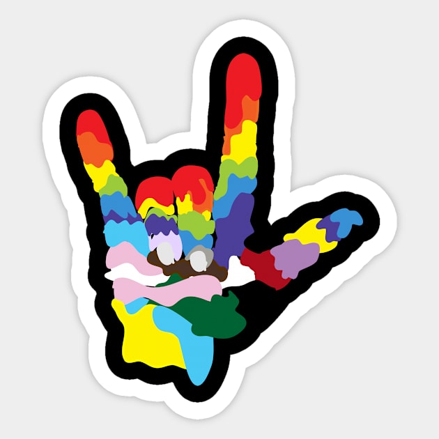 Pride Hand Love LGBTQ Sticker by ZuDoodles